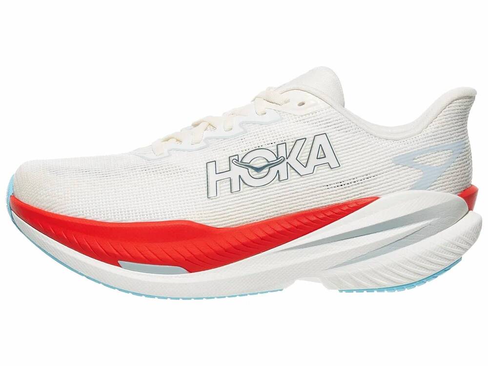 NEW HOKA men's mach x 3 sneakers in white/alabaster
